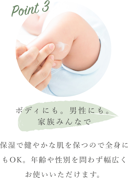 ボディにも。男性にも。家族みんなで